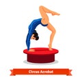 Beautiful circus acrobat performs gymnastic bridge Royalty Free Stock Photo
