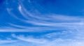 Beautiful cirrus cloud formations in a deep blue sky Royalty Free Stock Photo