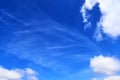 Beautiful cirrus cloud formations in a deep blue sky Royalty Free Stock Photo