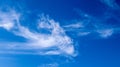 Beautiful cirrus cloud formations in a deep blue sky Royalty Free Stock Photo