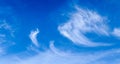 Beautiful cirrus cloud formations in a deep blue sky Royalty Free Stock Photo