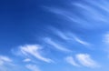 Beautiful cirrus cloud formations in a deep blue sky Royalty Free Stock Photo