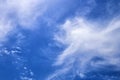 Beautiful cirrus cloud formations in a deep blue sky Royalty Free Stock Photo