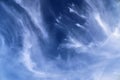 Beautiful cirrus cloud formations in a deep blue sky Royalty Free Stock Photo