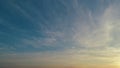 Beautiful cirrus cloud formations in a deep blue sky. Soft cirrus couds on blue sky.