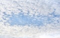 Beautiful cirrus clouds with blue sky in the center. Cloud frame Royalty Free Stock Photo