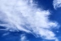 Beautiful cirrus clouds in natural cloud formations in a deep blue sky Royalty Free Stock Photo