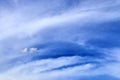 Beautiful cirrus clouds in natural cloud formations in a deep blue sky Royalty Free Stock Photo