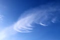 Beautiful cirrus clouds in natural cloud formations in a deep blue sky Royalty Free Stock Photo