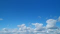 Beautiful cirrus and cumulus on different layers clouds. Daytime sky with cirrus clouds. Cirrus clouds in a blue sky Royalty Free Stock Photo