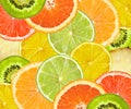 Beautiful citrus fruits of lemon, orange, grapefruit, lime background