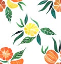 Beautiful citrus group watercolor hand sketch