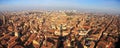 The beautiful city of Bologna, Italy from above