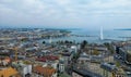 Beautiful city center of Geneva with Lake Leman Royalty Free Stock Photo