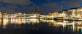 Beautiful city center of Hamburg with Alster River at night Royalty Free Stock Photo
