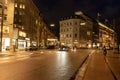 Beautiful city center of Hamburg at night Royalty Free Stock Photo