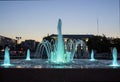 Beautiful city fountain. Night city