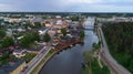 Beautiful city landscape with idyllic river and old buildings at summer evening in Porvoo, Finland. Royalty Free Stock Photo