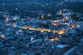 Beautiful City landscape in Night Time of Leh Ladakh District ,Norther part of India