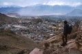 Beautiful City landscape in Night Time of Leh Ladakh District ,Norther part of India