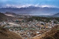 Beautiful City landscape in Night Time of Leh Ladakh District ,Norther part of India