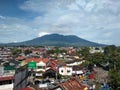 Beautiful city with mountain behind