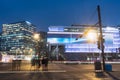 Beautiful city and nightscape around Gwanghwamun square during winter night at Jongno-gu , Seoul South Korea : 7 February 2023 Royalty Free Stock Photo