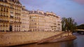 Beautiful city of Paris and River Seine in the evening Royalty Free Stock Photo