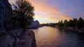 Beautiful city of Paris and River Seine in the evening - CITY OF PARIS, FRANCE - SEPTEMBER 4, 2023 Royalty Free Stock Photo