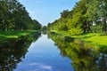 Summer landscape of the city park in Tsarskoe Selo in St. Petersburg Royalty Free Stock Photo