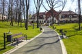 Beautiful city park by the Salt Mine, Wieliczka, Poland.