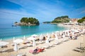 Beautiful city beach on Ionian Sea in Parga, Greece.