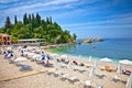 Beautiful sand beach on Ionian Sea in Parga, Greece.