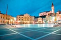 Beautiful city scenery in the central square with the old clock