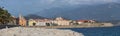 Beautiful city and sea landscape. Ajaccio is the capital of South Corsica . Royalty Free Stock Photo