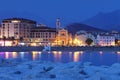 Beautiful city and sea landscape. Ajaccio is the capital of South Corsica at night Royalty Free Stock Photo