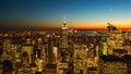 Beautiful city at sunset in new york city, Manhattan Royalty Free Stock Photo