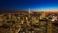 Beautiful city at sunset in new york city, Manhattan Royalty Free Stock Photo