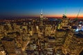 Beautiful city at sunset in new york city, Manhattan Royalty Free Stock Photo