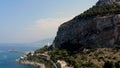 Beautiful city on top of a mountain in province. Action. View of the valley. Top view of the ancient European city at Royalty Free Stock Photo