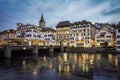 The beautiful city of Zurich at night