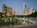 Glowing cityscape at dusk in Austin Texas Royalty Free Stock Photo