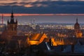 Beautiful cityscape of Gdansk with old town at dawn, Poland Royalty Free Stock Photo