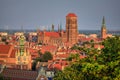 Beautiful cityscape of Gdansk with St. Mary Basilica and City Hall, Poland Royalty Free Stock Photo