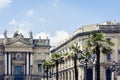 Beautiful cityscape of Italy, historical square of Catania, Sicily, facade of old cathedral