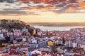 Beautiful cityscape, Lisbon, the capital of Portugal at sunset.