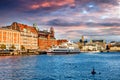 Beautiful cityscape, Malmo Sweden, canal Royalty Free Stock Photo