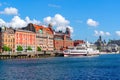 Beautiful cityscape of Malmo Sweden, canal in city centre Royalty Free Stock Photo