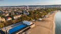 Beautiful cityscape over Varna city, Bulgaria. Panoramic aerial view