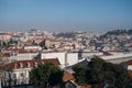 Beautiful cityscape panorama. Top view on the old town in Lisbon city, Portugal Royalty Free Stock Photo